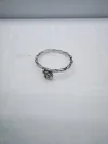 17 Korean version pure copper ring girls' small accessory, simple and ins style fashionable small round bean set ring with adjustable opening Specification image